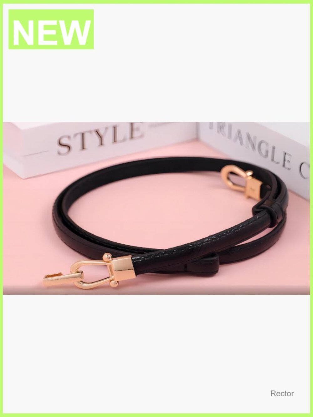 Classic Leather Belt With Gold Buckle For Jeans And Pants - Picture 7 of 7